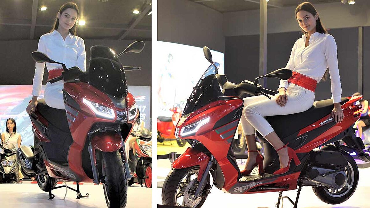 LED-Licht und einen schicken Sportanzug trägt Aprilias neuer Indienroller SRX 160 zur Schau.