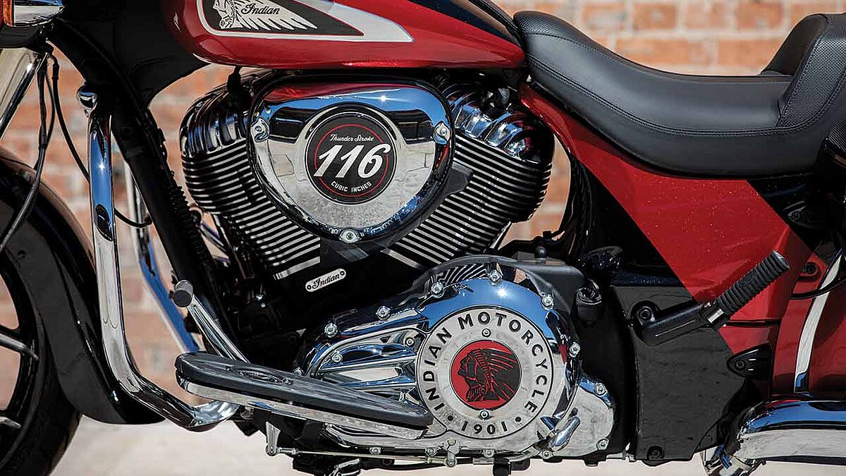 Das neue „Thunder Stroke 116“-Aggregat von Indian, hier verbaut in der Chieftain Elite.
