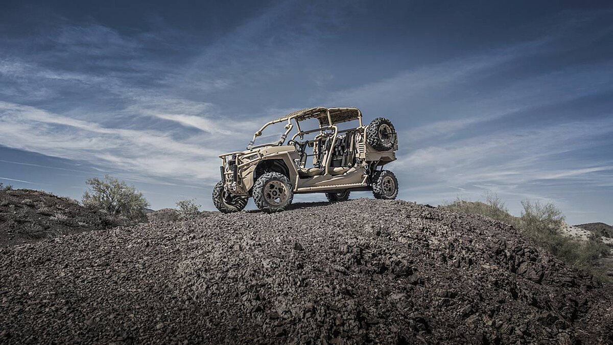 Das „LL UTV“ – das Kürzel steht für „luftlandefähiges Utility Terrain Vehicle“ –, wie es die Bundeswehr künftig einsetzen möchte. 