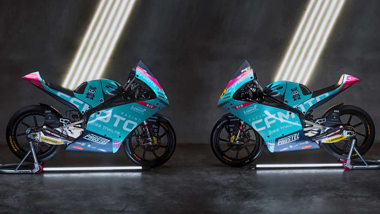 In der Moto3 feiert CFMoto 2022 sein Debüt mit Hilfe von PrüstelGP, das auf Material von KTM setzt.
