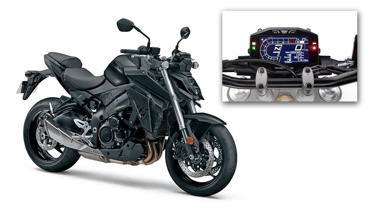 Auch in Metallic-Schwarz ist die GSX-S 950 orderbar. Das Display kennt man aus der unlängst vorgestellten, aufgefrischten GSX-S 1000.