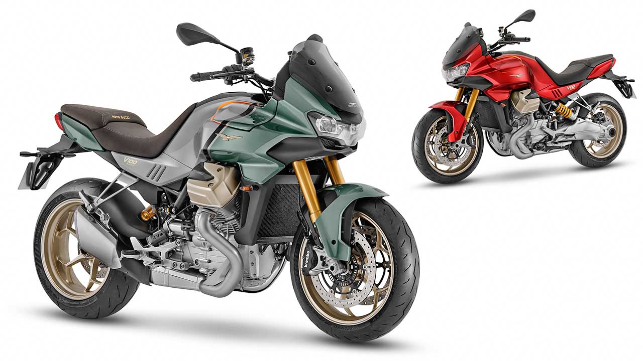 Bilder von zwei Farbvarianten der Mandello hat Moto Guzzi bislang veröffentlicht. 