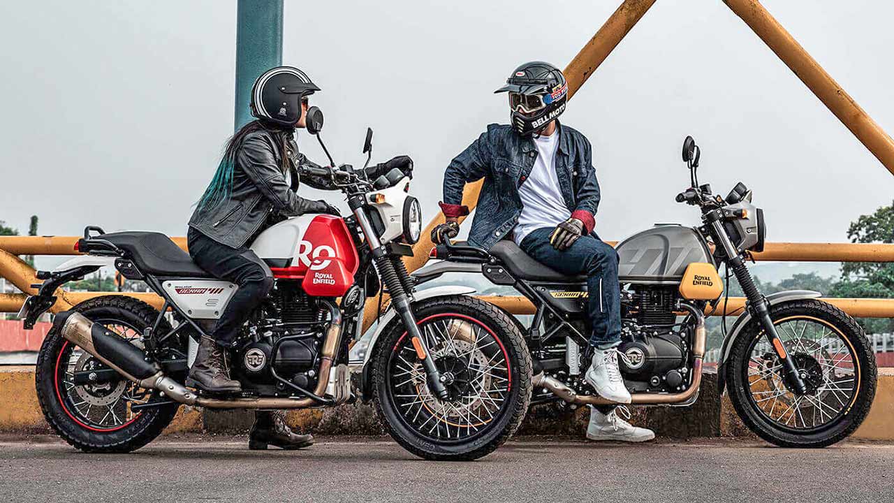 Eine leicht gestrippte Himalayan mit kleinerem Vorderrad – so könnte man die neue Scram 411 von Royal Enfield salopp beschreiben. Anfang Mai soll sie im Handel stehen.