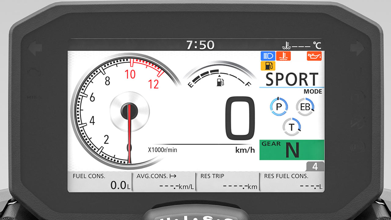 Fünf Zoll in der Diagonalen misst das neue TFT-Farbdisplay, über das der Hornet-Pilot seine Fahrzeuginfos bezieht und in das er auch sein Smartphone einbinden kann.