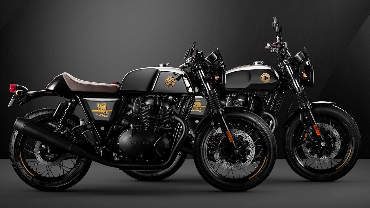 Edle Bikes zum 120. Geburtstag der Marke: Royal Enfield bringt in Kürze eine limitierte Stückzahl von Exklusivmodellen seiner beiden Erfolgsbikes Interceptor INT 650 und Continental GT 650 in den Handel.