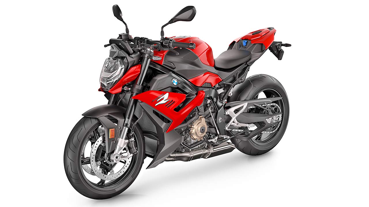 Die neue S 1000 R in der Grundfarbe Rot.